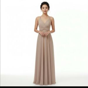 2/$30 ASOS Design Bridesmaid Ruched Bodice Drape Maxi Dress In The  Color Blush